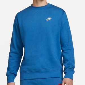 Nike Sportswear Club Fleece Blue Crewneck Size Medium